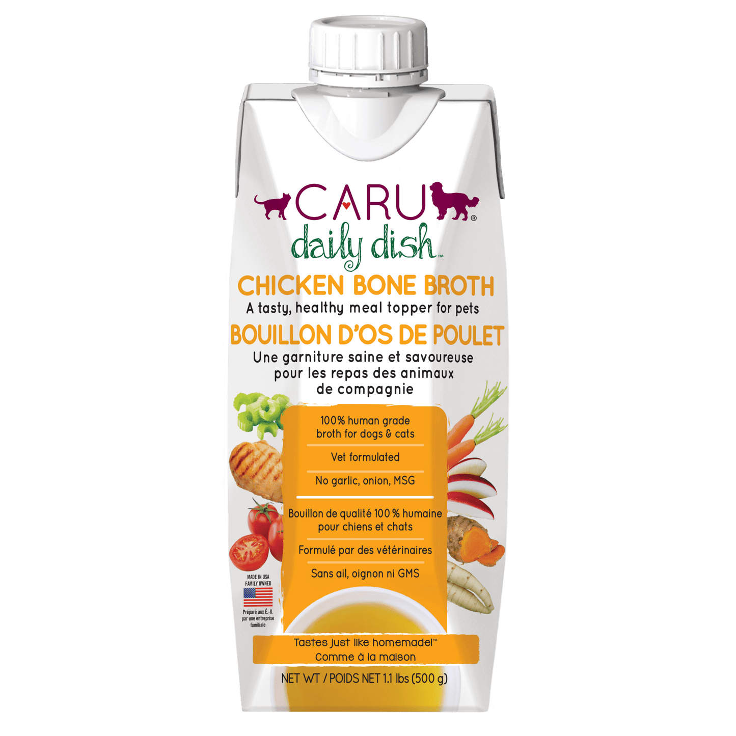 Caru Daily Dish Chicken Bone Broth for Dogs & Cats