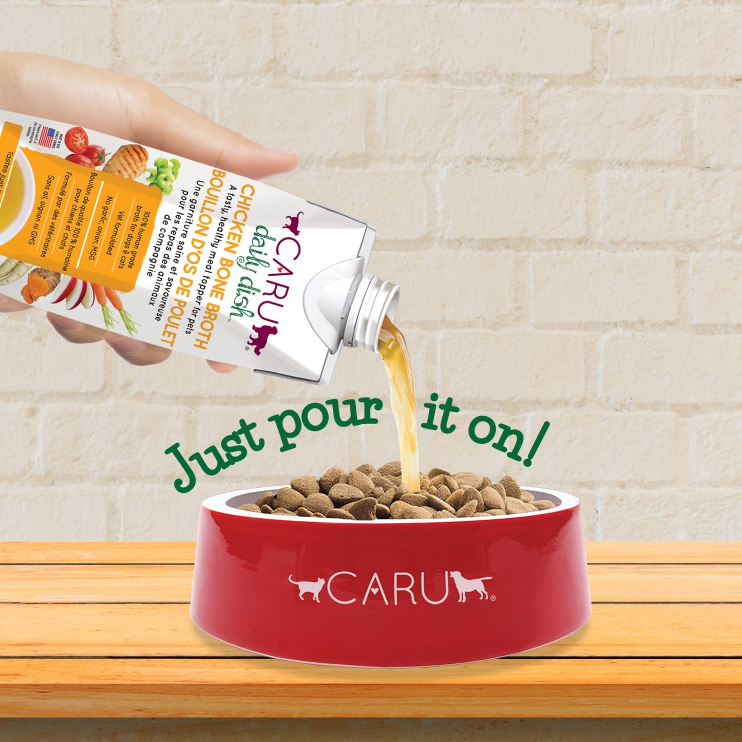 Caru Daily Dish Chicken Bone Broth for Dogs & Cats
